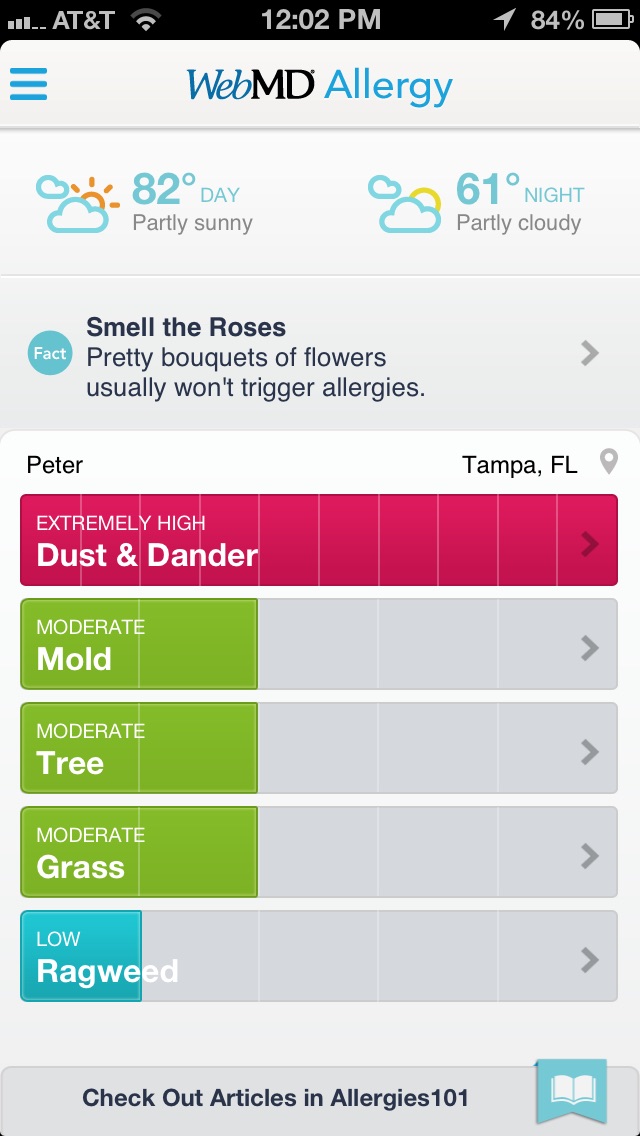 WebMD Allergy for iPhone